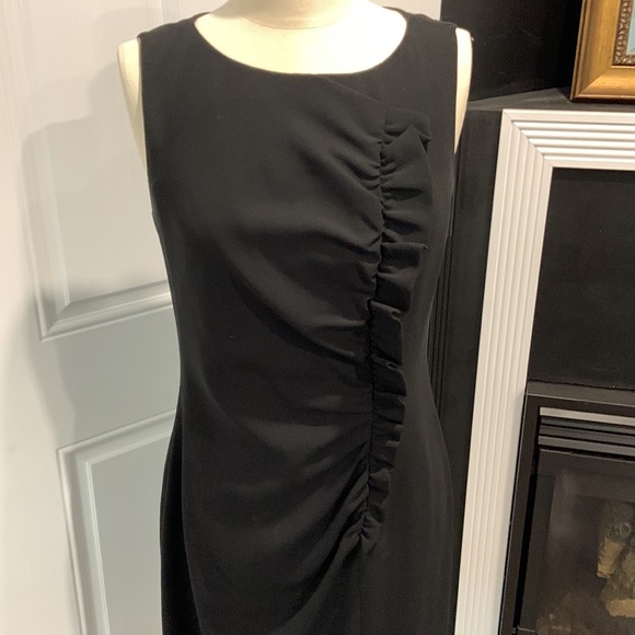 2/$35 EUC Louben Black Dress with Ruffle detail - Picture 3 of 3